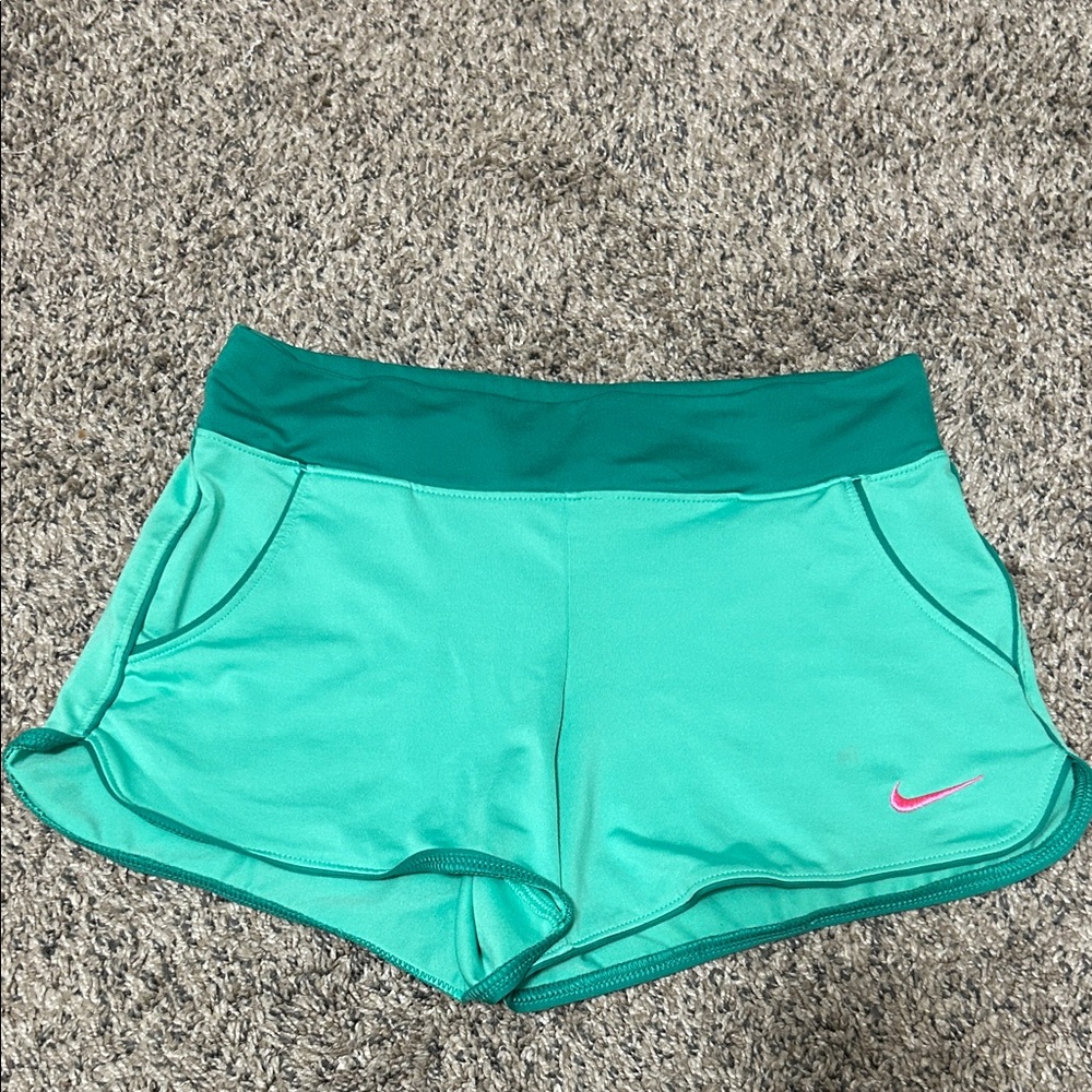 Nike Women's Teal and Pink Athletic Shorts